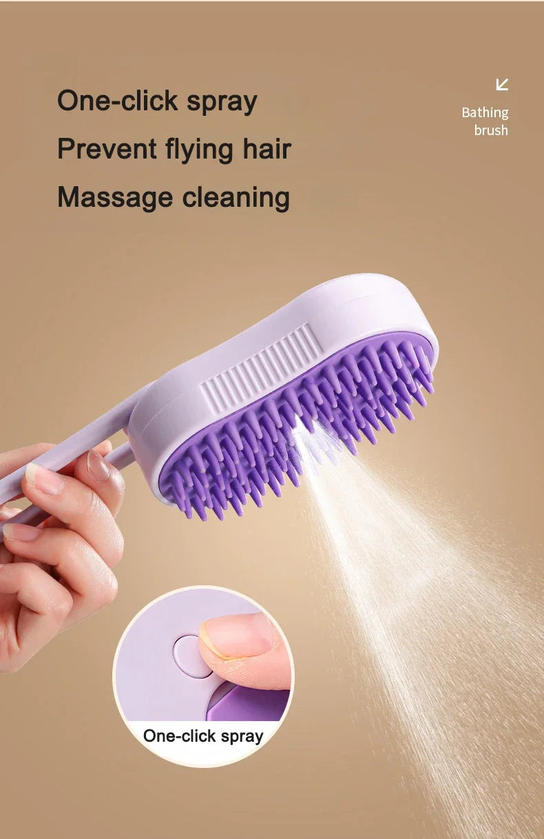PurrSteam™ Steam Brush for Pets – 3-in-1 Grooming Brush