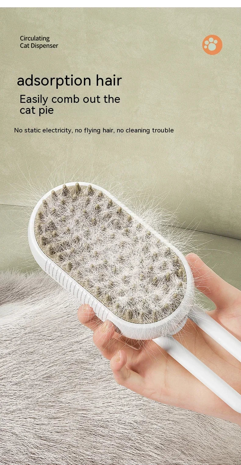 PurrSteam™ Steam Brush for Pets – 3-in-1 Grooming Brush