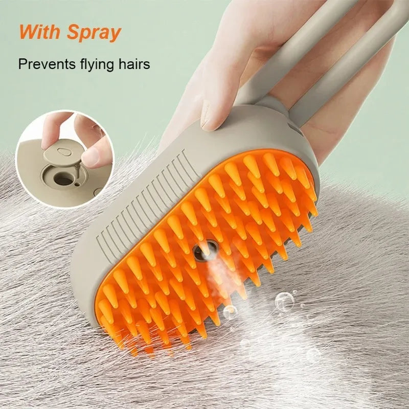 PurrSteam™ Steam Brush for Pets – 3-in-1 Grooming Brush