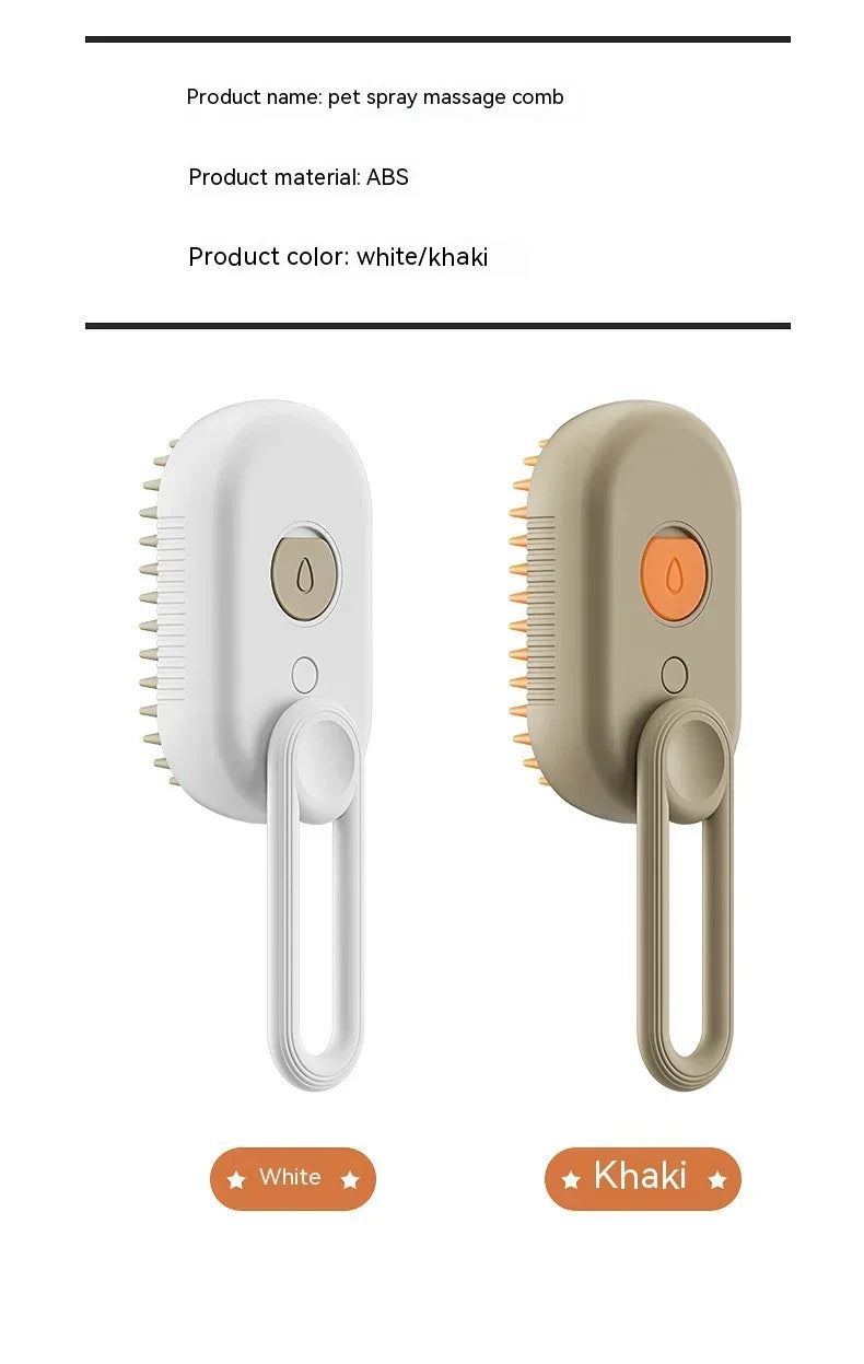 PurrSteam™ Steam Brush for Pets – 3-in-1 Grooming Brush