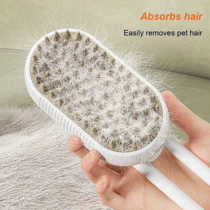 PurrSteam™ Steam Brush for Pets – 3-in-1 Grooming Brush