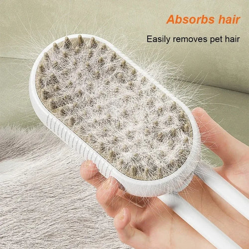 PurrSteam™ Steam Brush for Pets – 3-in-1 Grooming Brush