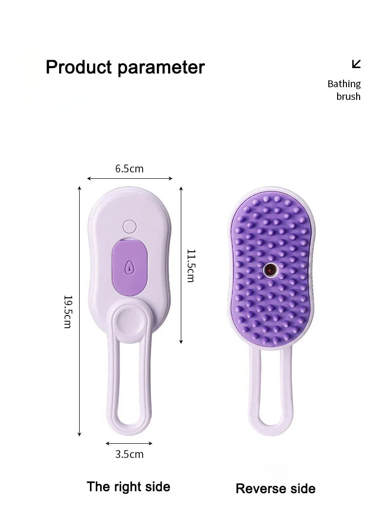 PurrSteam™ Steam Brush for Pets – 3-in-1 Grooming Brush