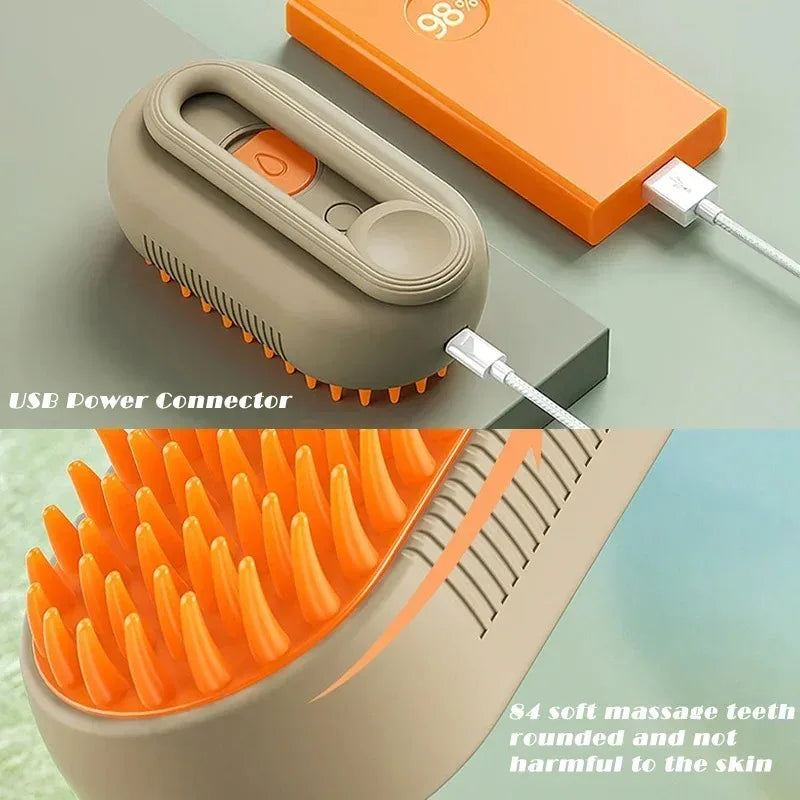 PurrSteam™ Steam Brush for Pets – 3-in-1 Grooming Brush