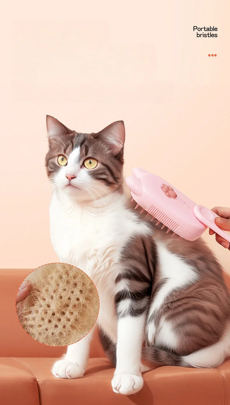 PurrSteam™ Steam Brush for Pets – 3-in-1 Grooming Brush